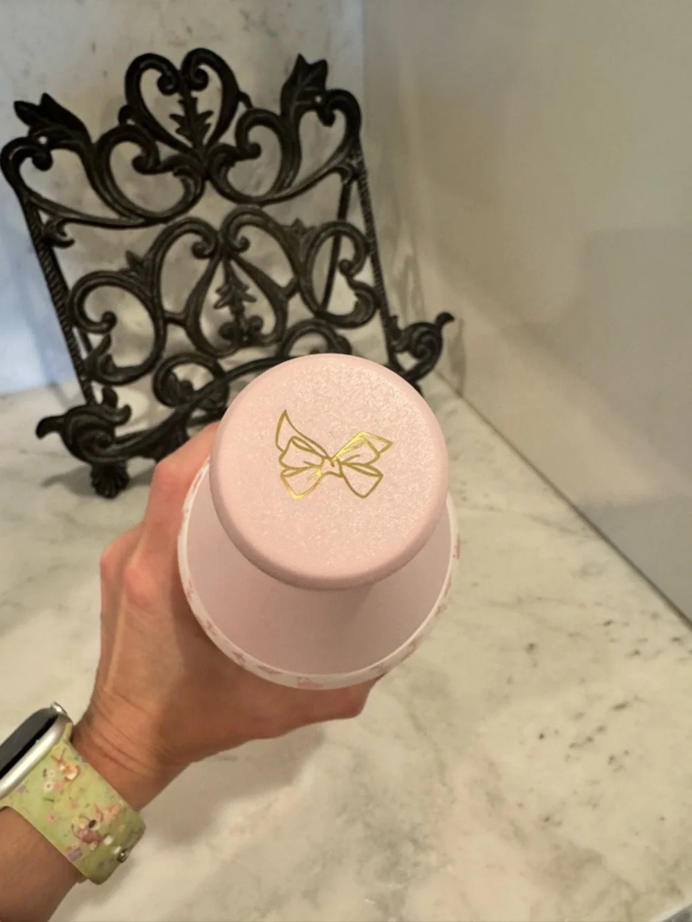 Stanley Pink and Gold Floral Insulated Bottle - Picture 3 of 4